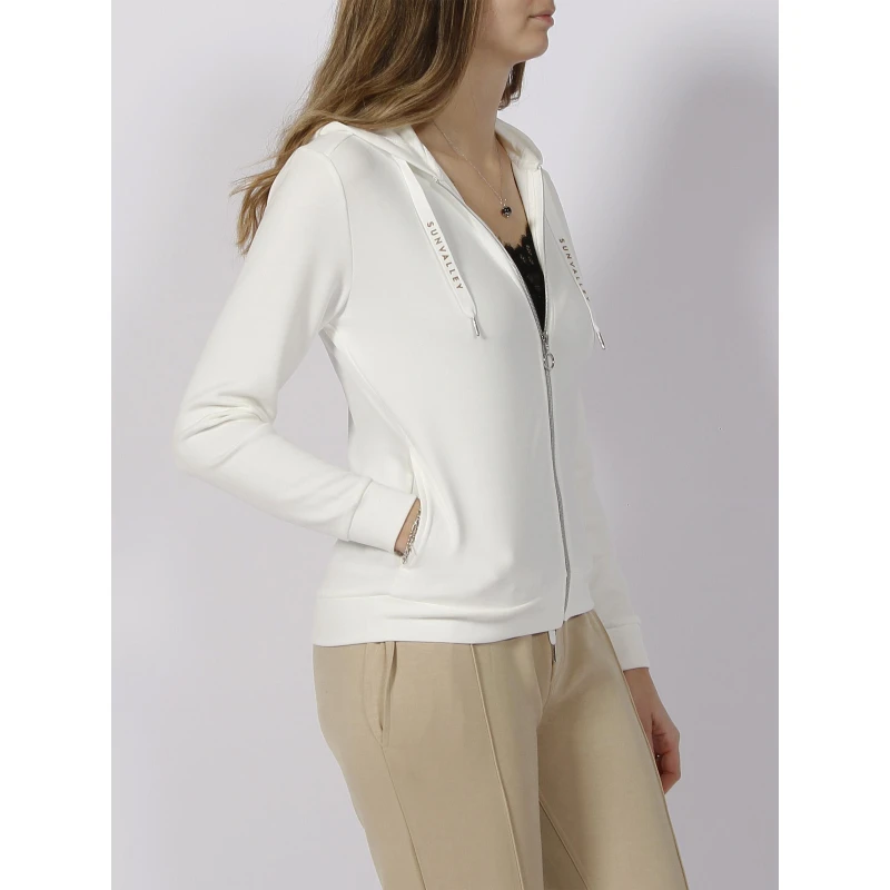 Sweat Zippé à Capuche Dorkay Blanc Femme - Sun Valley 5 Sweat Zippé à Capuche Dorkay Blanc Femme - Sun Valley – Image 3