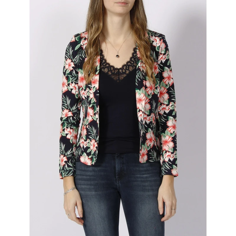 Veste Blazer à Fleurs Pop Trash Noir Femme - Only 3 Veste Blazer à Fleurs Pop Trash Noir Femme - Only