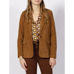 Veste Blazer Velours Nidoni Marron Femme - La Petite Etoile