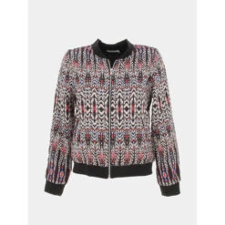 Veste Bomber Légère Ponnie Noir Rouge Femme - Deeluxe