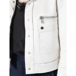 Veste Droite Suédine Gommy Blanc Ivoire Femme - Morgan -ONLY || Vero Moda Soldes Boutique veste droite suedine gommy blanc ivoire femme morgan 3