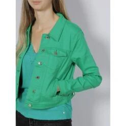 Veste En Jean Wild Soya Vert Femme - Vero Moda -ONLY || Vero Moda Soldes Boutique veste en jean wild soya vert femme vero moda 3