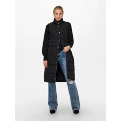 Veste Longue Matelassée Stacy Quilted Noir Femme - Only